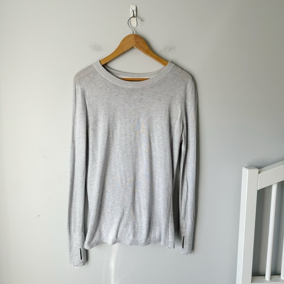 lululemon athletica Sweaters - Lululemon Women's Gray Knit Open Back Sweater Size 6